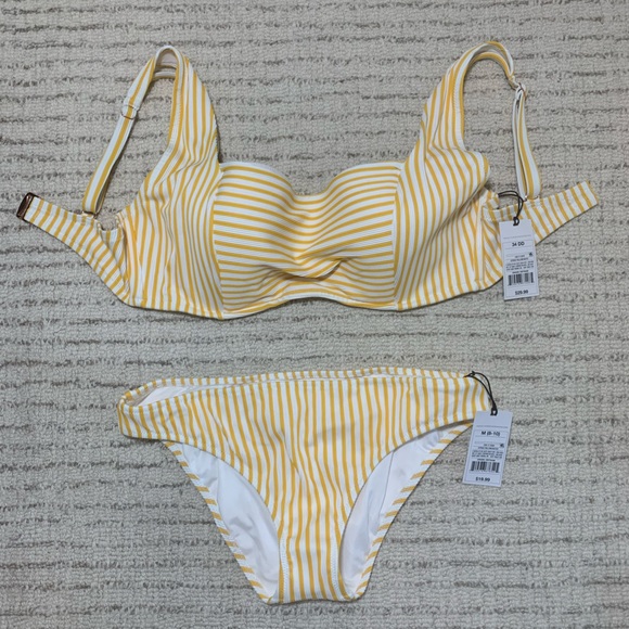 Shade & Shore yellow and white striped bikini - Picture 4 of 10